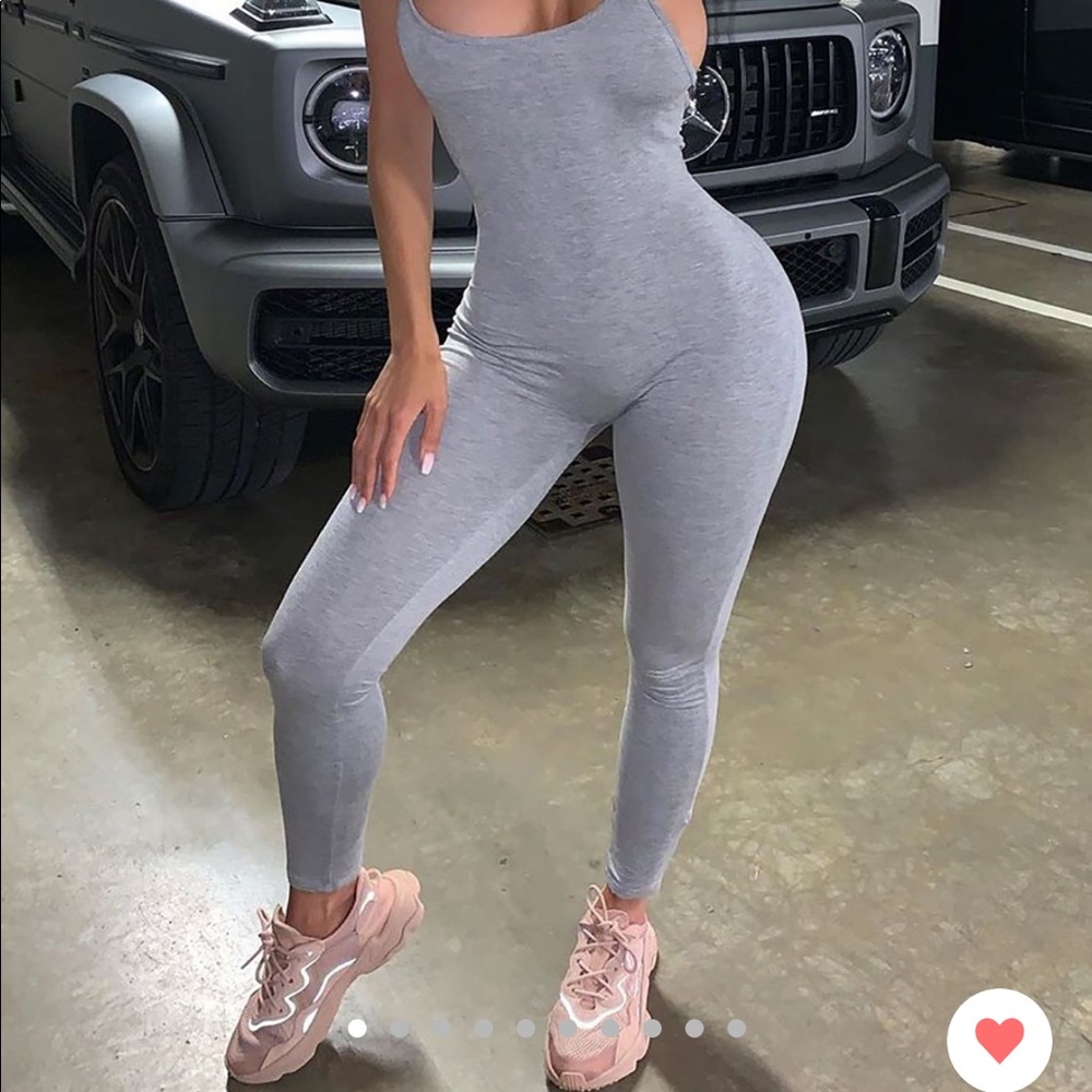 Fashion Nova Light Grey Jumpsuit